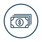 Icon of a stack of printed currency.